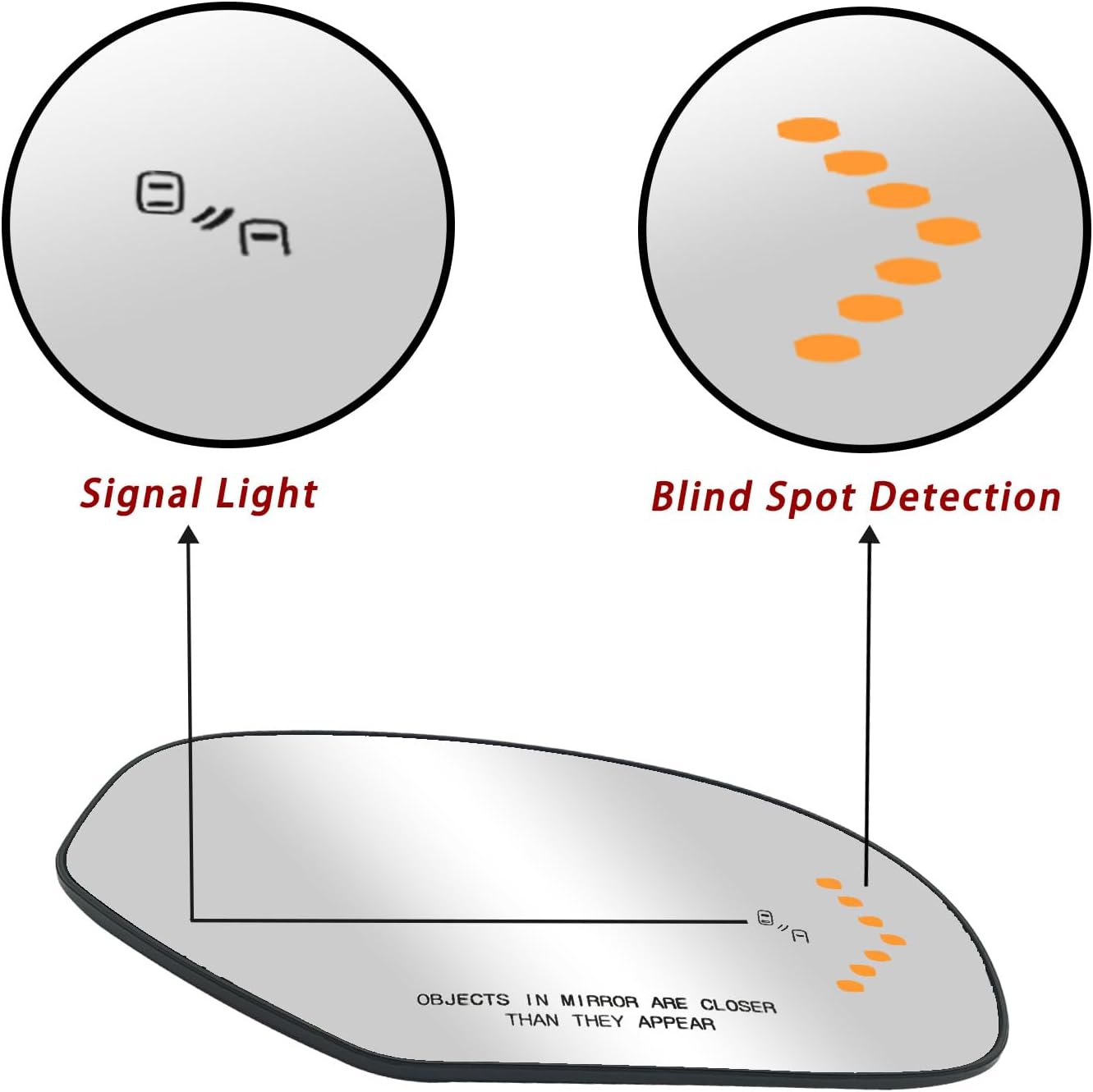Passenger Side Mirror Replacement For Cadillac Escalade Suburban Tahoe GMC Yukon 2009-2014 - For Cadillac Escalade Side Mirror Glass With Rear Holder and Blind Spot Detection