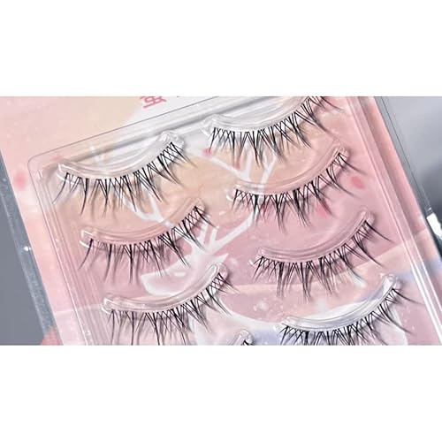 Miniatura 4 de Pestañas Postizas - Pestañas postizas de aspecto natural, pestañas de manga finas, pestañas postizas coreanas 3D, pestañas postizas de anime japonés