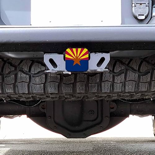 Vista 6 de Cubierta de receptor de enganche con bandera del estado de Arizona, Estados Unidos de América, 2 pulgadas, compatible con cubierta de tubo