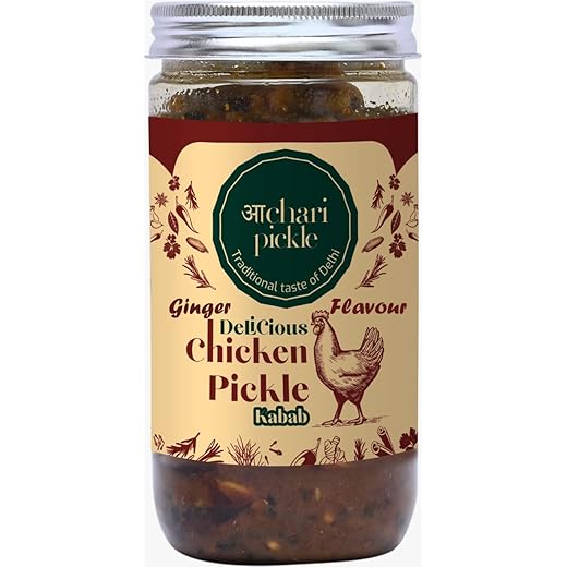 Homemade Kabab Chicken Pickle-Ginger Flavour (400 GM) Delhi/North Style