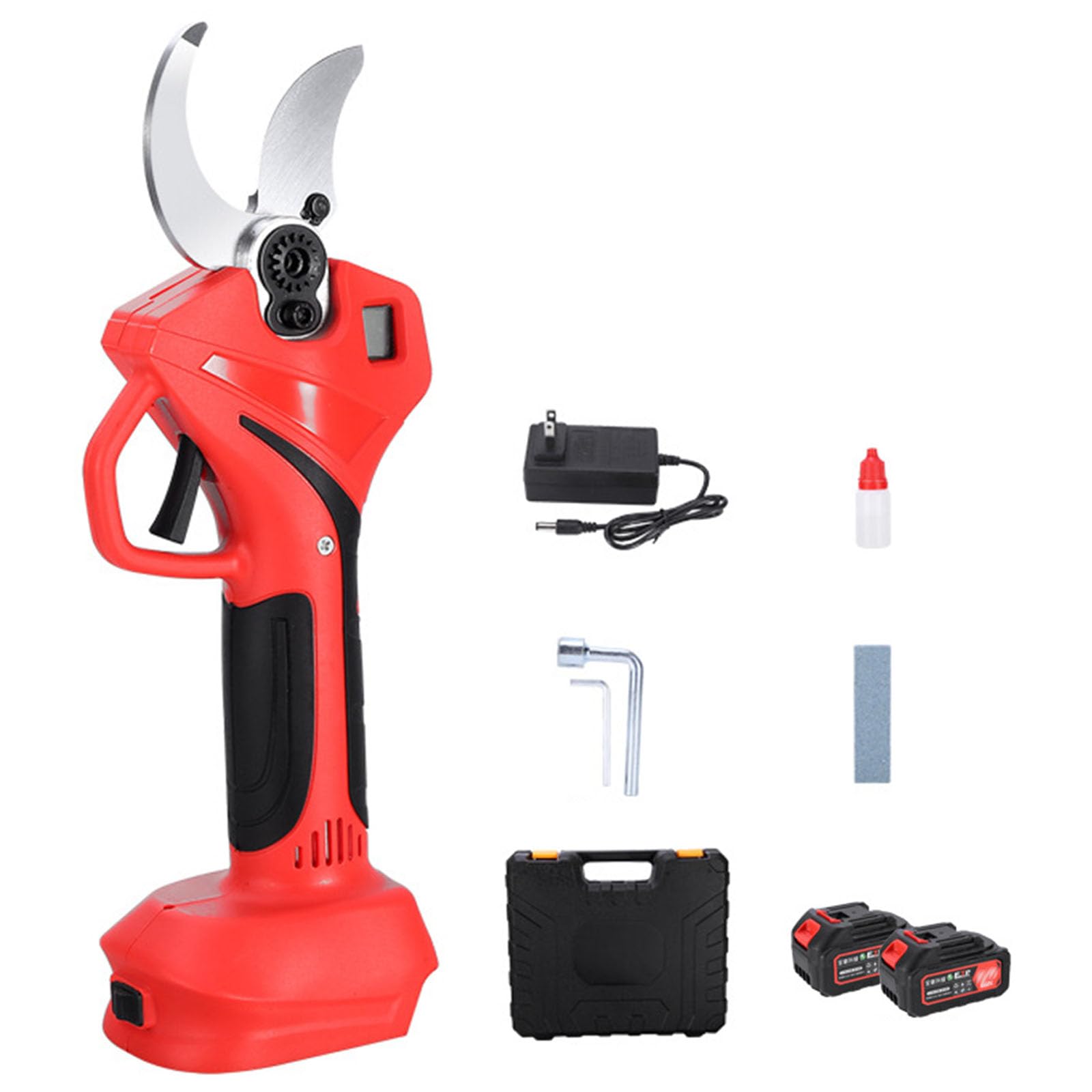 Przenośny Sekator, Sécateurs De Jardinage Portables Sans Fil, Diamètre Coupe 40mm, Sécurité Interrupteur, Lame Acier Carbone Sk5, Affichage Led, Pour Jardinage, Vigne, Arbre Fruitier