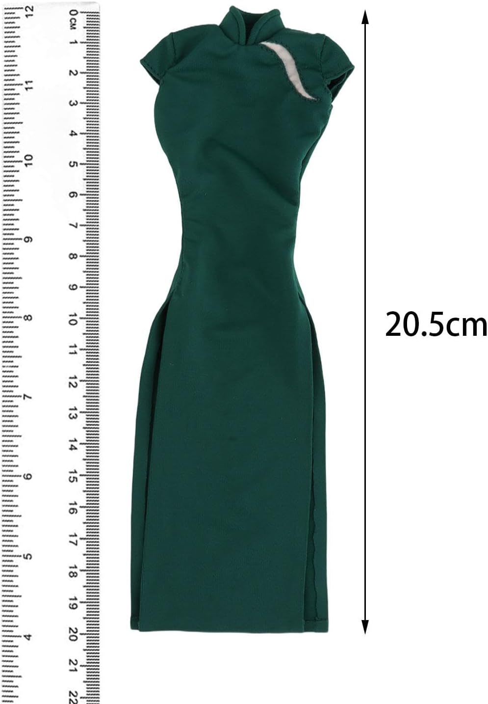 Cheongsam Dress Figures Clothing 1/6 Action Figure Doll Outfit Headband Sleeves Collar Suit Female Accessories Cloth Material Suitable for Dolls, Green