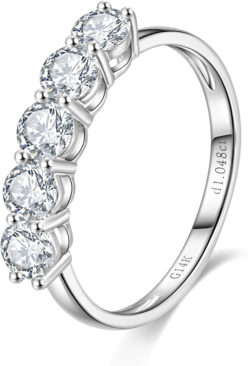 Five Stone IGI Certified LAB Grown Diamond Eternity Rings Wedding Band