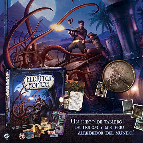 Fantasy Flight Games | Eldritch Horror | Juego de Mesa Cooperativo de Misterio y Estrategia para Adultos y Jóvenes | A Partir de 14 Años | De 1 a 8 Jugadores | 2-4 Horas por Partida | Español