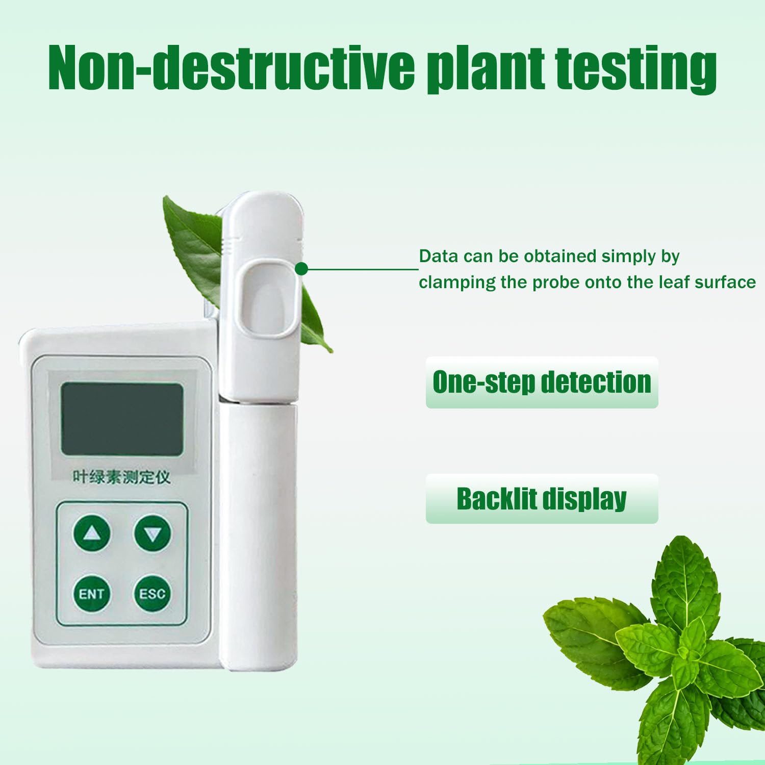 Medidor portátil de clorofila SPAD, analizador de nitrógeno foliar con Almacenamiento y exportación de Datos para monitoreo de Cultivos PlantChlorophyllAnalyzer