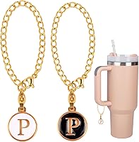 Vista 8 de 2 dijes de letra O para Stanley, simples y modernos, placa de identificación con nombre de taza inicial, dije personalizado para vaso Stanley, mango