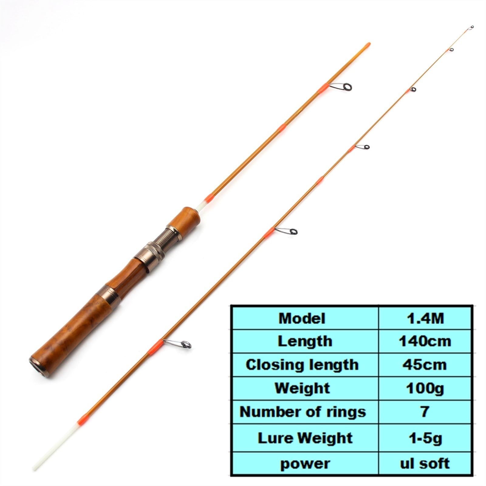 Wędka 1,4M Powolne Spinning Casting Przynęta Wędka 1,5-8g Przynęta Ultralight Pręty Ultra Lekkie Solidne Porady Pstrąg Strumień Wędka do wędkarstwa morskiego Wędkarstwo rzeczne