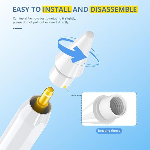 Miniatura 5 de Paquete de 4 puntas de repuesto para lápiz Apple Pencil de 1Apple Pencil de 2 generación mejoradas de puntas de metal para un control preciso y no