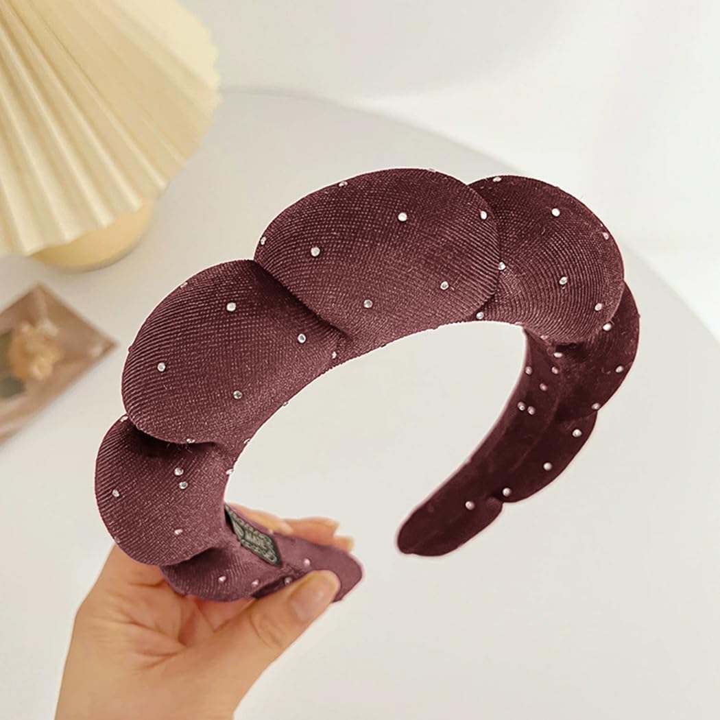 Spa Headbands Puffy Makeup Skincare Headbands for Washing Face or Facial Terry Cloth Fabric Shower Hair Accessory for Makeup Removal Shower Skin Treatment(Coffee - Image 3