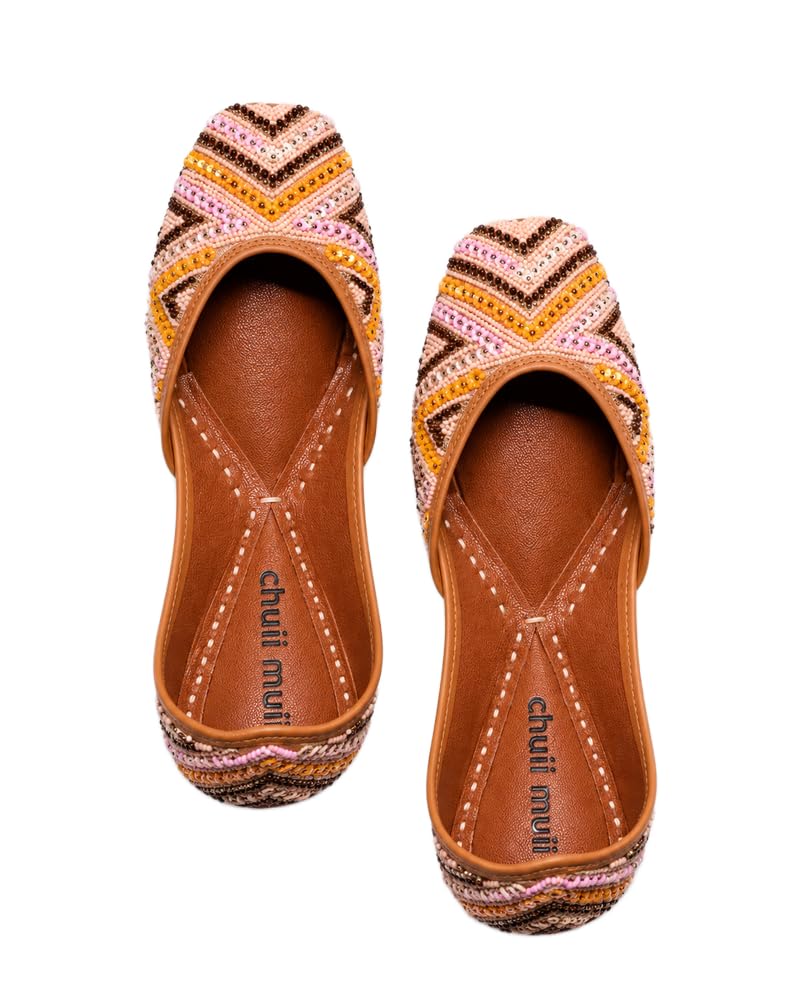 Jazzy Jalsa Jutti | Multi Leather Ethnic Jutti Flats for Women | Traditional Comfort-image-37