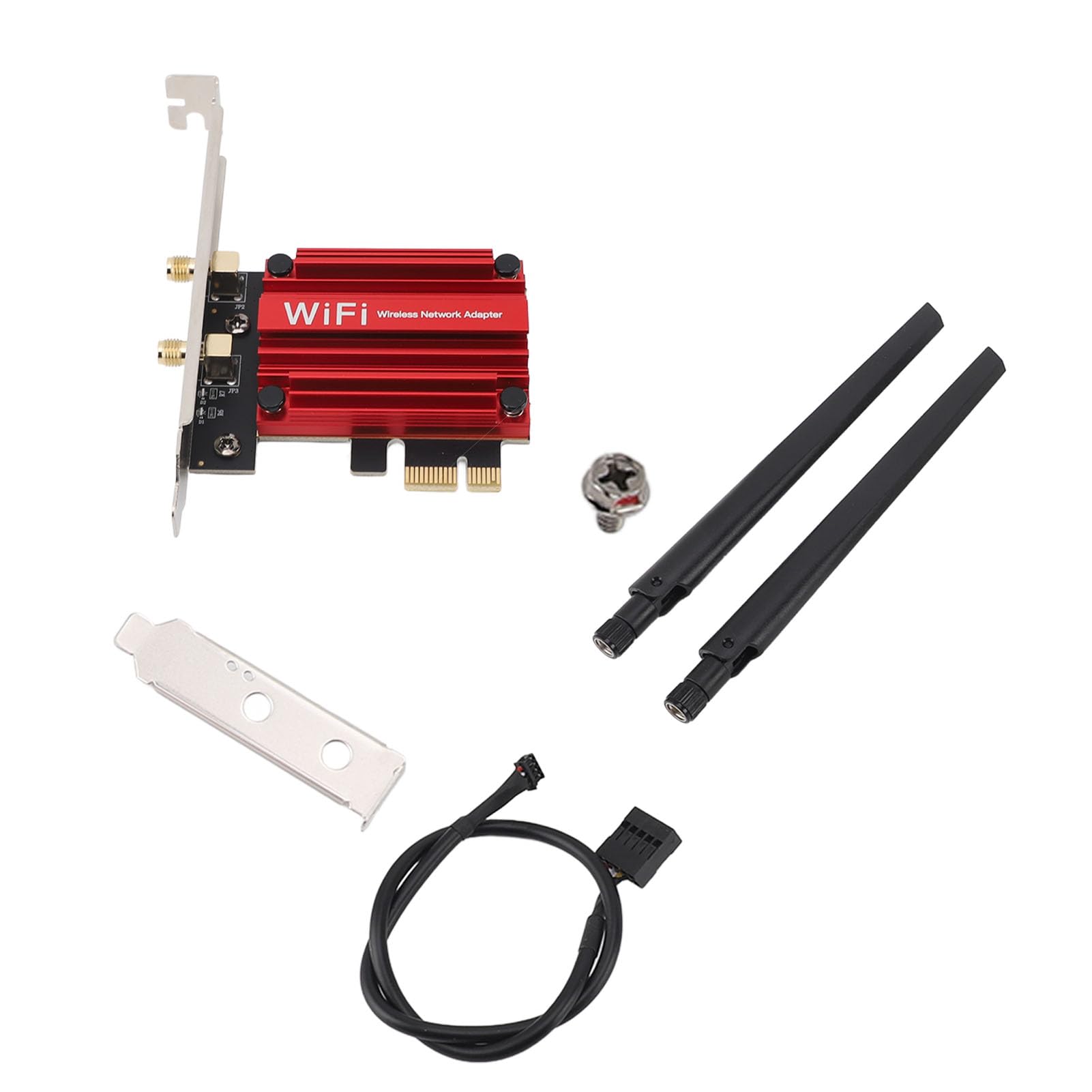 Haofy Carte WiFi PCIE AX210 avec 5,3, WiFi 6 6 Card à Haute Vitesse 5374 Mbps 3 Bandes pour PC de Bureau, Forte compatibilité pour Gagner 10 11 [Technologie Mu-Mimo]