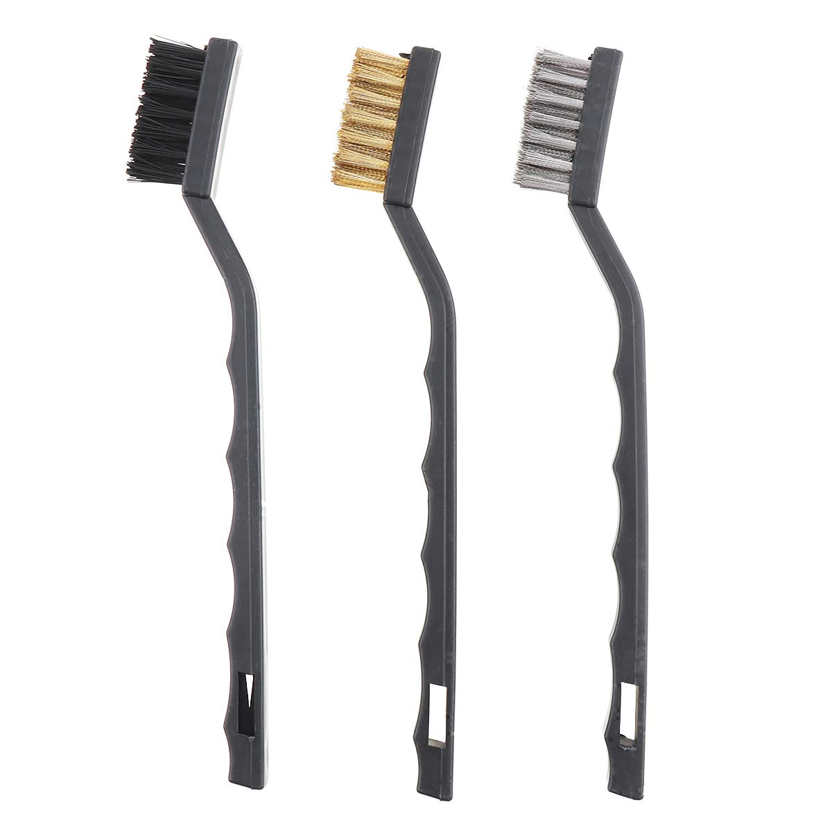 ChgImposs 3Pcs Mini Wire Brush Set, Nylon Brass Stainless Steel Wire
