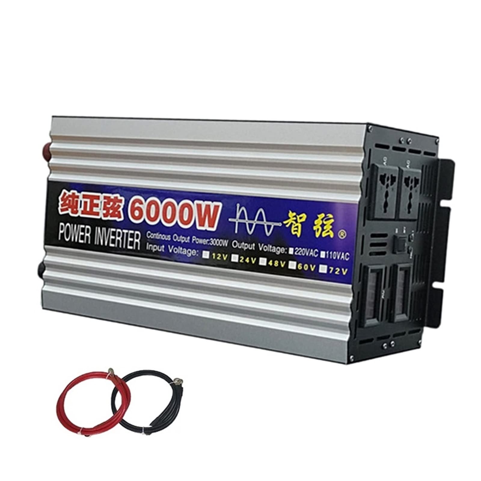 8000W 6000W 5000W Czysta sinusoidalna przetwornica fali sinusoidalnej DC 12 V 24 V na AC 220 V 50 Hz 60 Hz Przetwornica napięcia Przetwornica napięcia o dużej mocy Dual Output Converter (6000W,