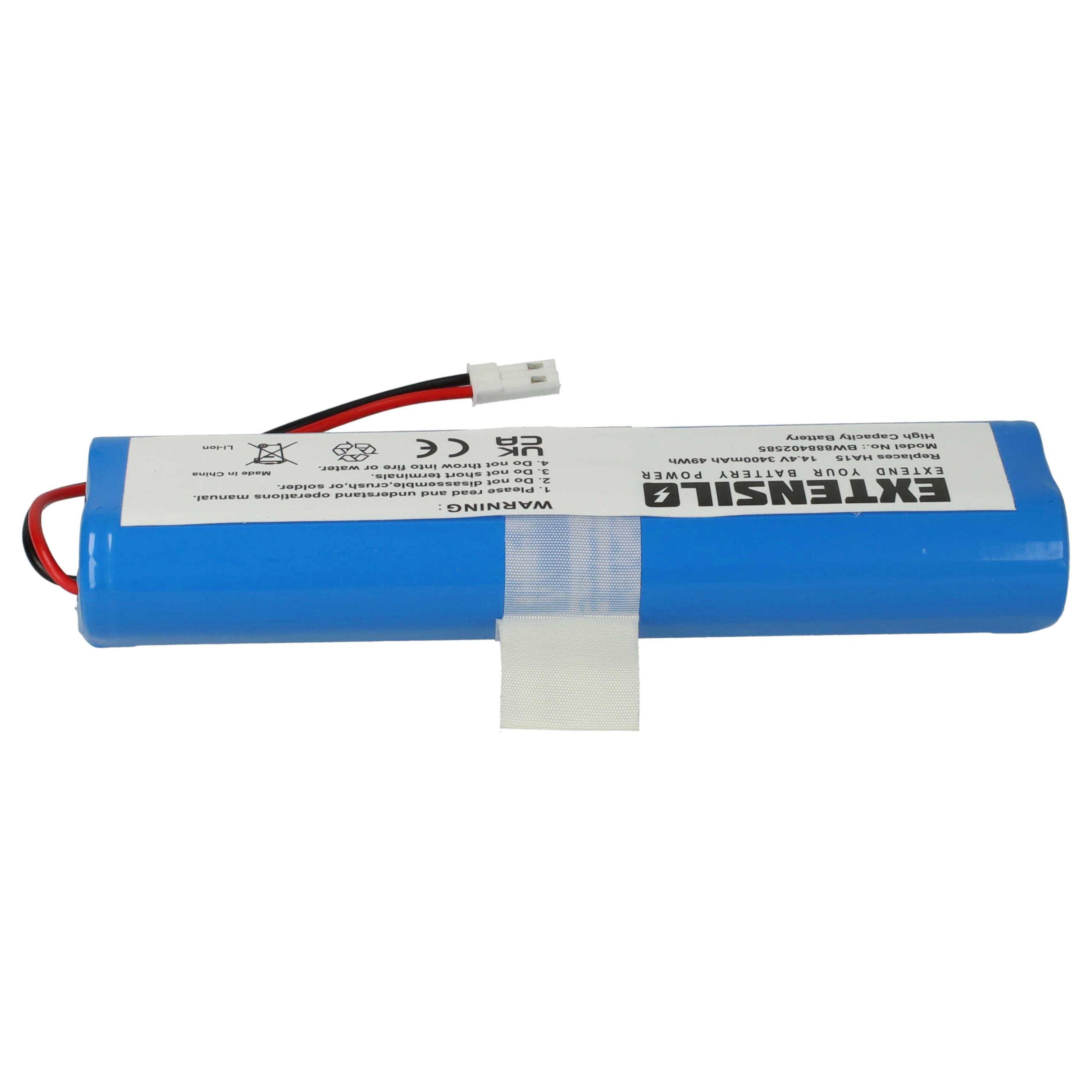 batteria sostituisce Medion HJ08, HA15 per home cleaner (3400mAh, 14,4V, Li-Ion)