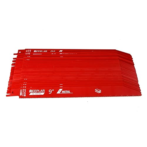 Paquete de 25 hojas de sierra recíproca bimetálicas de desmontaje automático de 9 pulgadas 1418 TPI para metales medianos 116-516, hoja Sawzall de 9