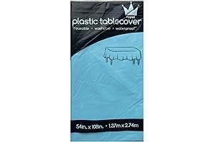ROYAL7 Party Tablecloth Disposable, 3 Pack, Light Blue Rectangle