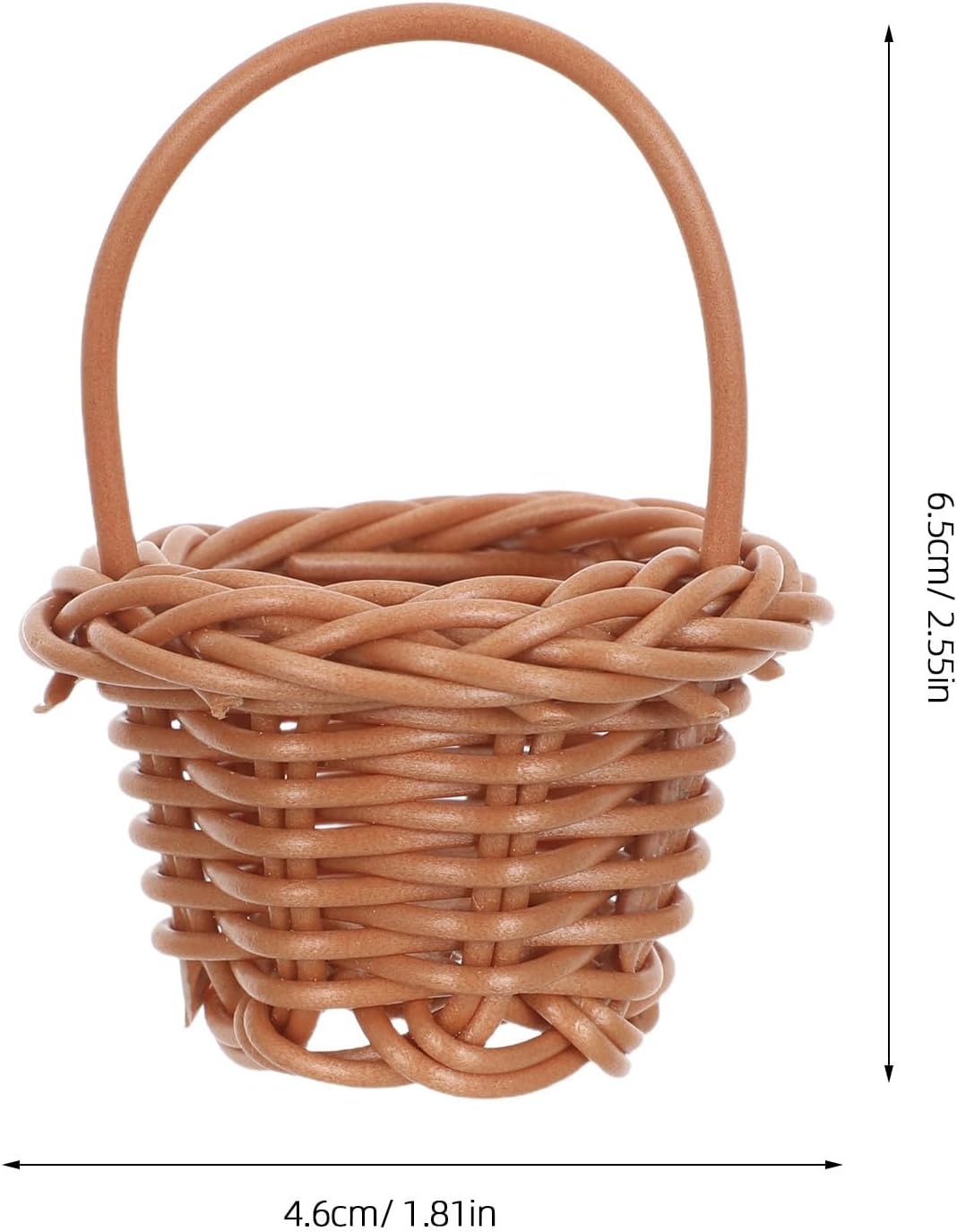 10 Pack Miniature Handwoven Plastic Baskets with Handle for Storage