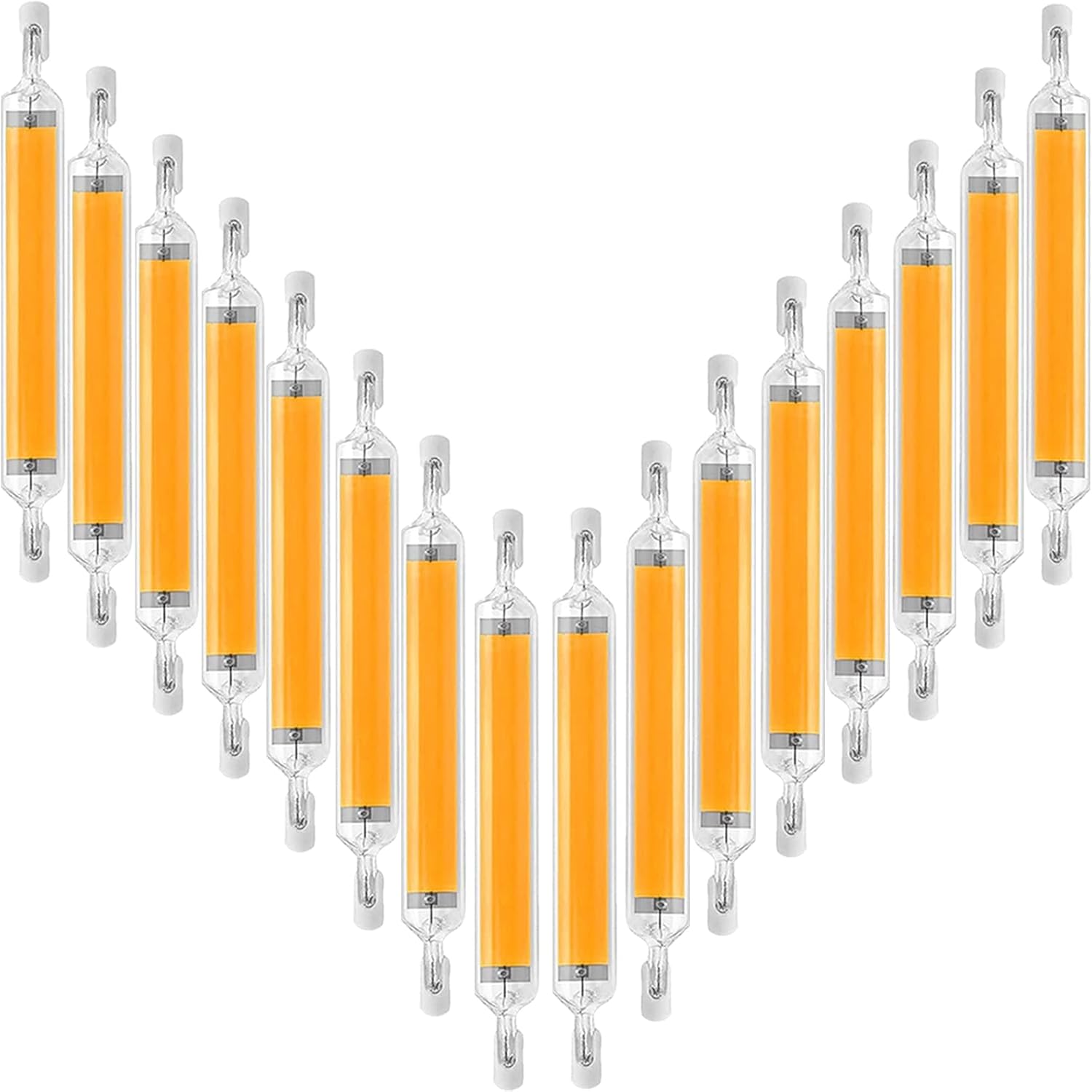 16 Pack R7s LED Bulb 78mm 10W (16Pcs) Dimmable 78mm T3 Double Ended Bulbs 100W Halogen Equivalent Replace R7s Base 360°Beam Angle Landscape Lights,Warm White 3000k