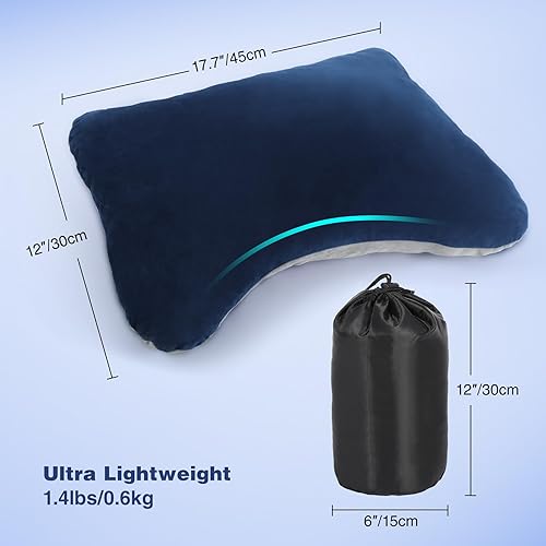 Vista 53 de REDCAMP Almohada pequeña de camping ligera y comprimible, 2 almohadas de viaje de franela con funda de almohada extraíble Paquete de 2 unidades más