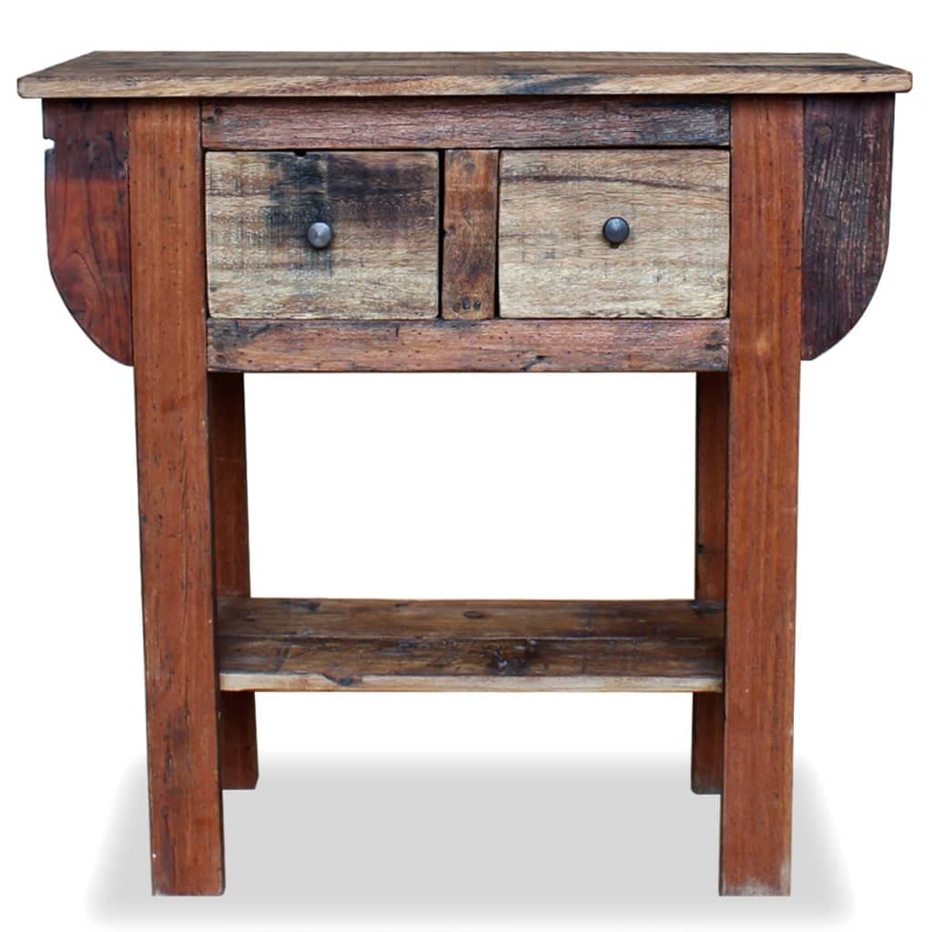 vidaXL Consolle in legno massiccio di recupero, 80 x 35 x 80 cm