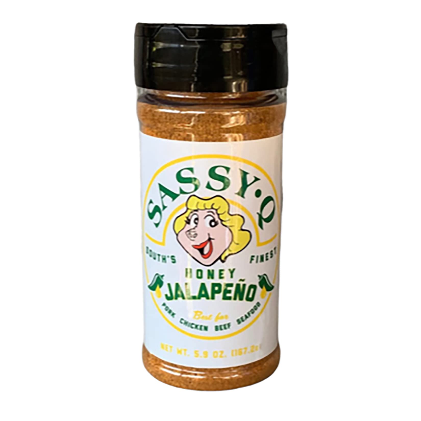 Sassy Q South's Finest Honey Jalapeno Rub Best for Pork, Chicken, Beef, Seafood