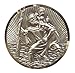 Herbert Richter Médaille autoadhésive Saint-Christophe pour voiture, bord doré, modèle rond Ø 42 mm