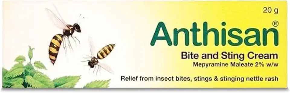 Anthisan Bite & Sting Cream Relief from insect bites, stings & stinging nettle rash, 20 g ( Pack of 1)