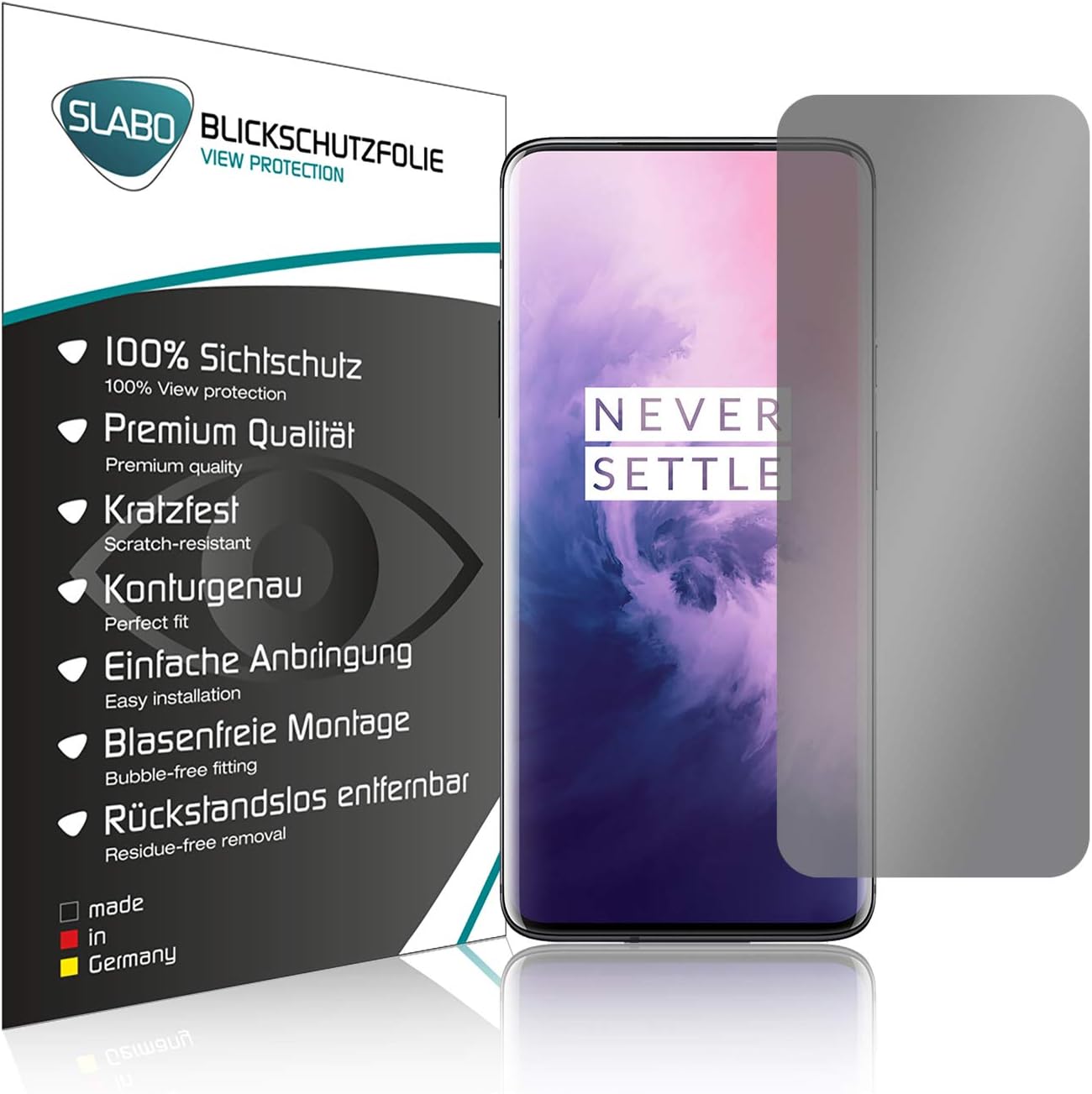 Slabo privacy screen protector for OnePlus 7 Pro | 7T Pro view Protection Black