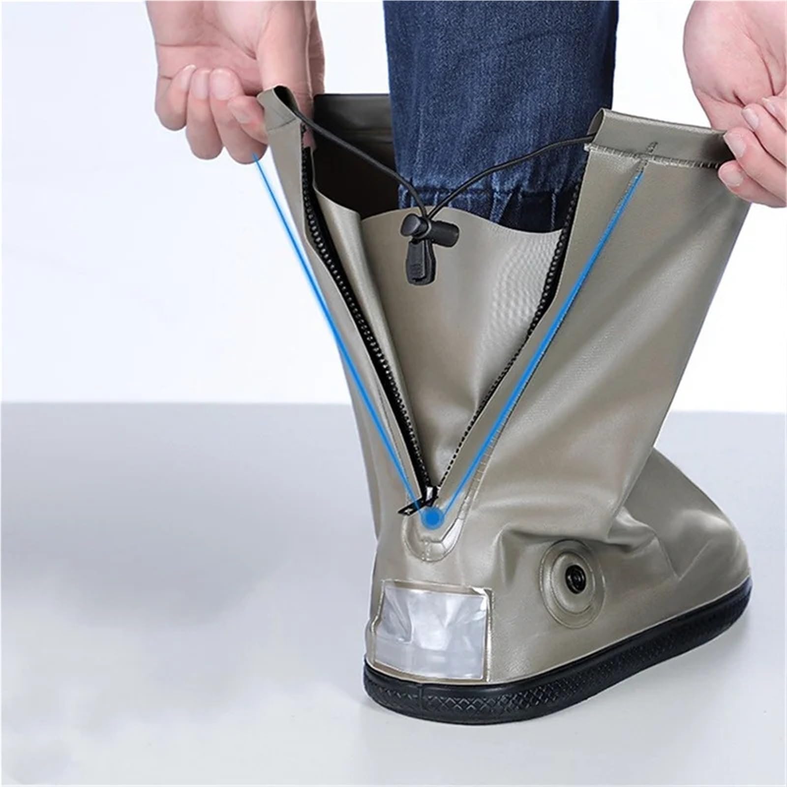 2 pares de zapatos a prueba lluvia, cubierta gruesa, impermeable, reutilizable, for motocicleta, ciclismo, bicicleta, botas for la, for para Protección