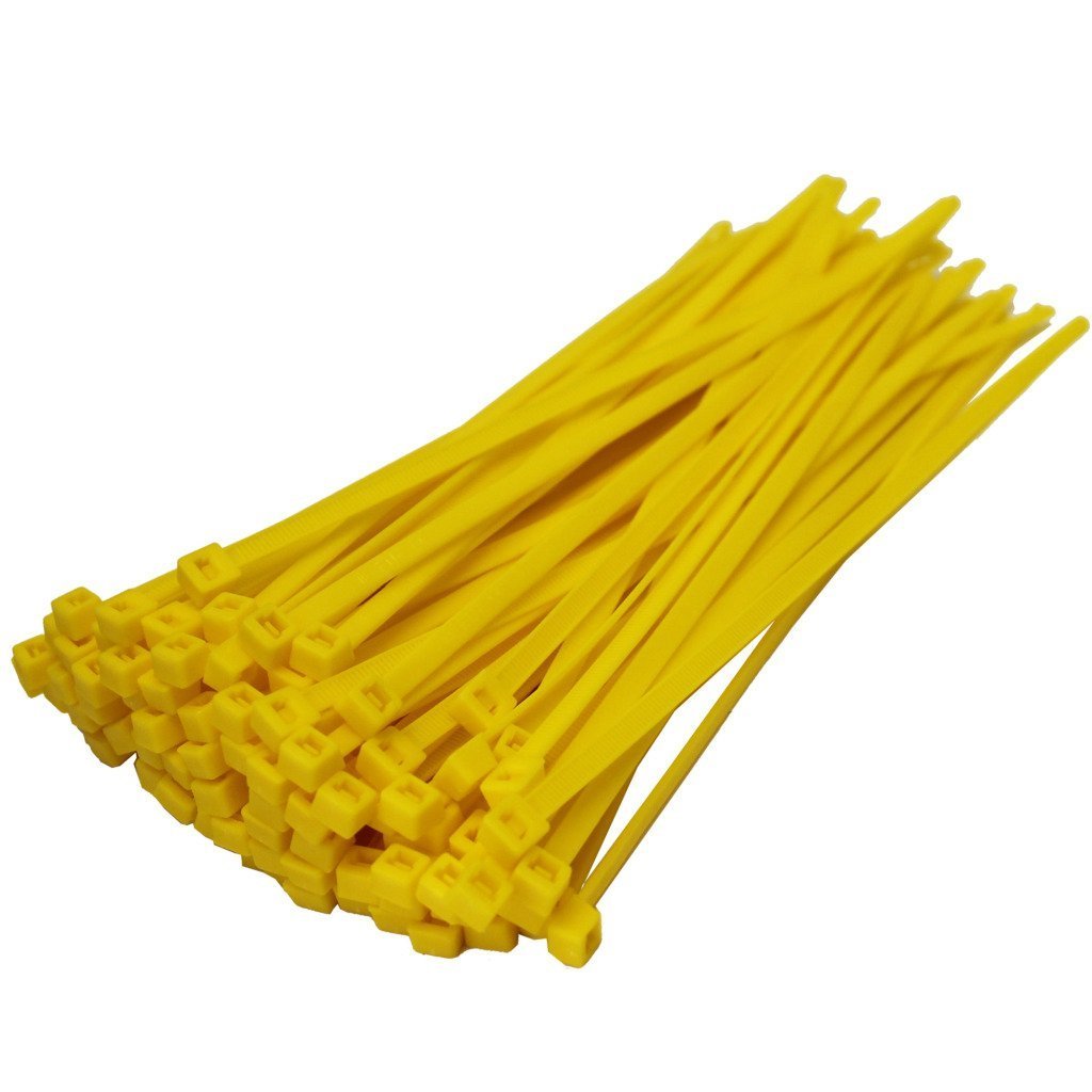 Ukcable-Ties Yellow Cable Ties 200Mm X 4.8Mm Nylon Zip Tie Wraps - (Pack Of 200)