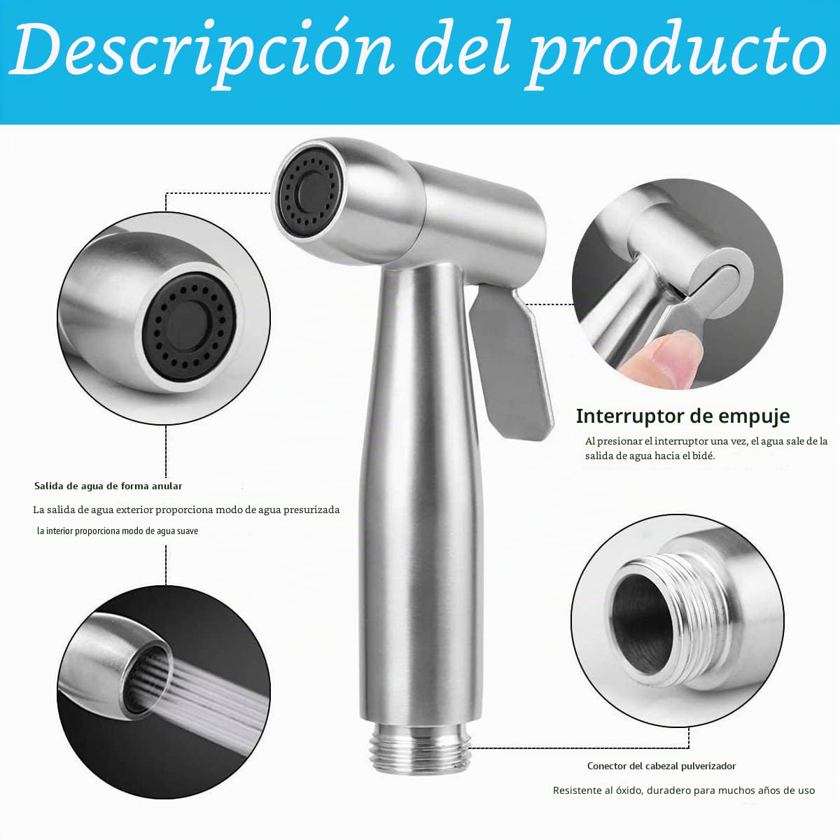 Ducha para Lavabo con Manguera 59" para Mascotas - Alcachofa de Baño para Lavar el Cabello o Limpiar el Fregadero con Válvula