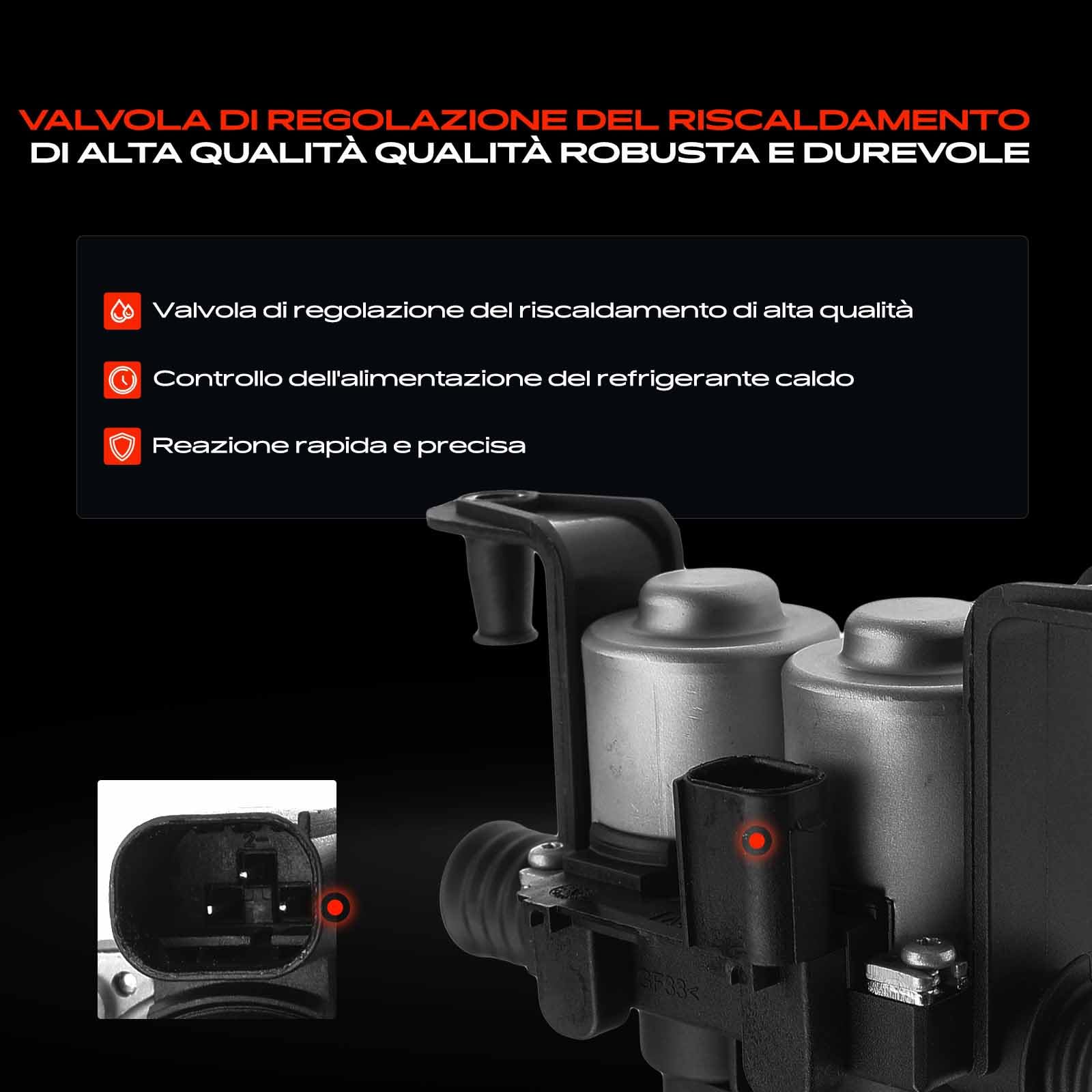 Frankberg Valvola di regolazione del refrigerante Valvola di riscaldamento Compatibile con X5 E70 3.0L X6 E71 E72 3.0L X6 F16 F86 3.0L X5 E70 4.8L X5 F15 F85 2.0L Replace# 64116910544