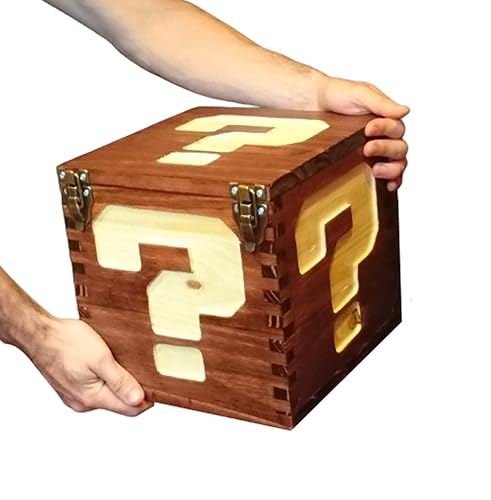 Miniatura 1 de Life Sized Mario Bros Power Up Box - Handmade Wooden Question Block