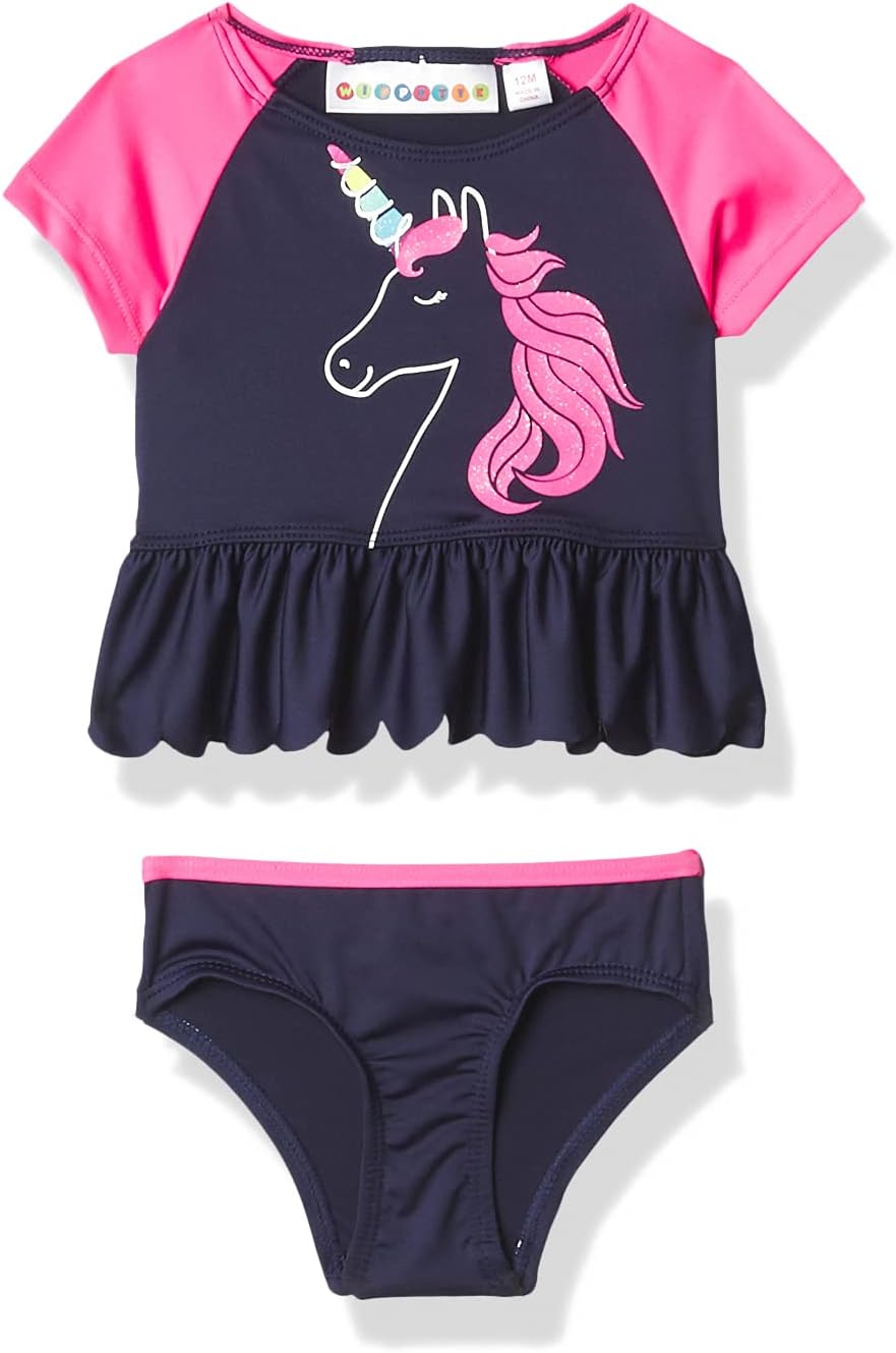Baby Girls' Two-piece Printed Rashguard Sets