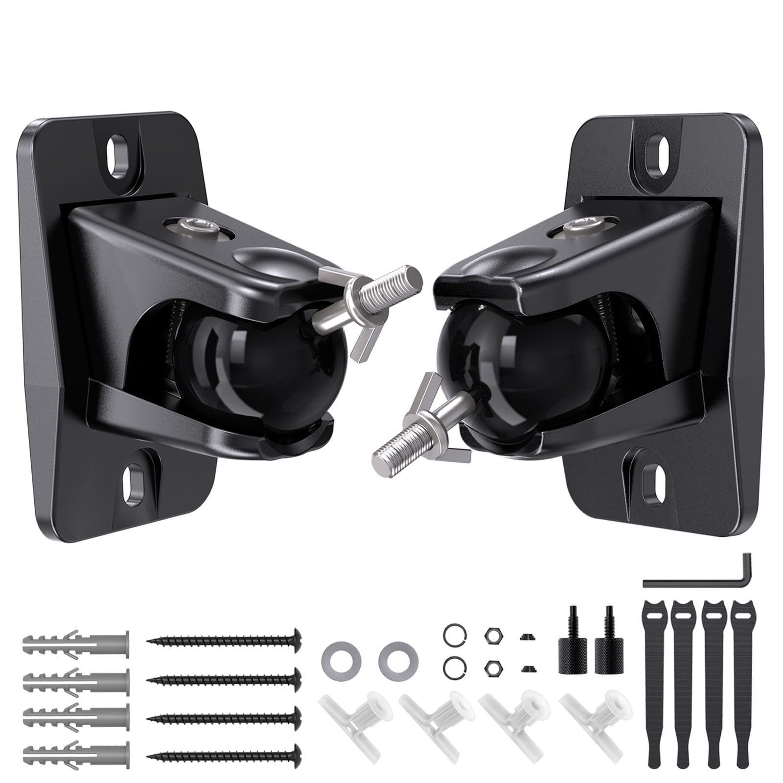 Photo 1 of Etour Rear Speaker Wall Mount, Universal Bracket for Small Satellite Surround Sound Speakers with 1/4"-20, M5 M4 Thread & Keyhole, Holds up to 11 lbs, Works with Roku, Polk, Samsung Q990F & Others