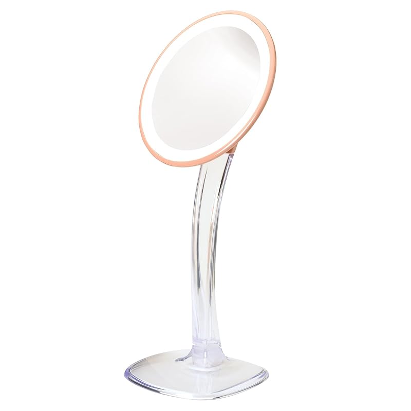 Espelho para maquiagem com iluminação e aumento 5X JERDON Rose Gold JS725RL