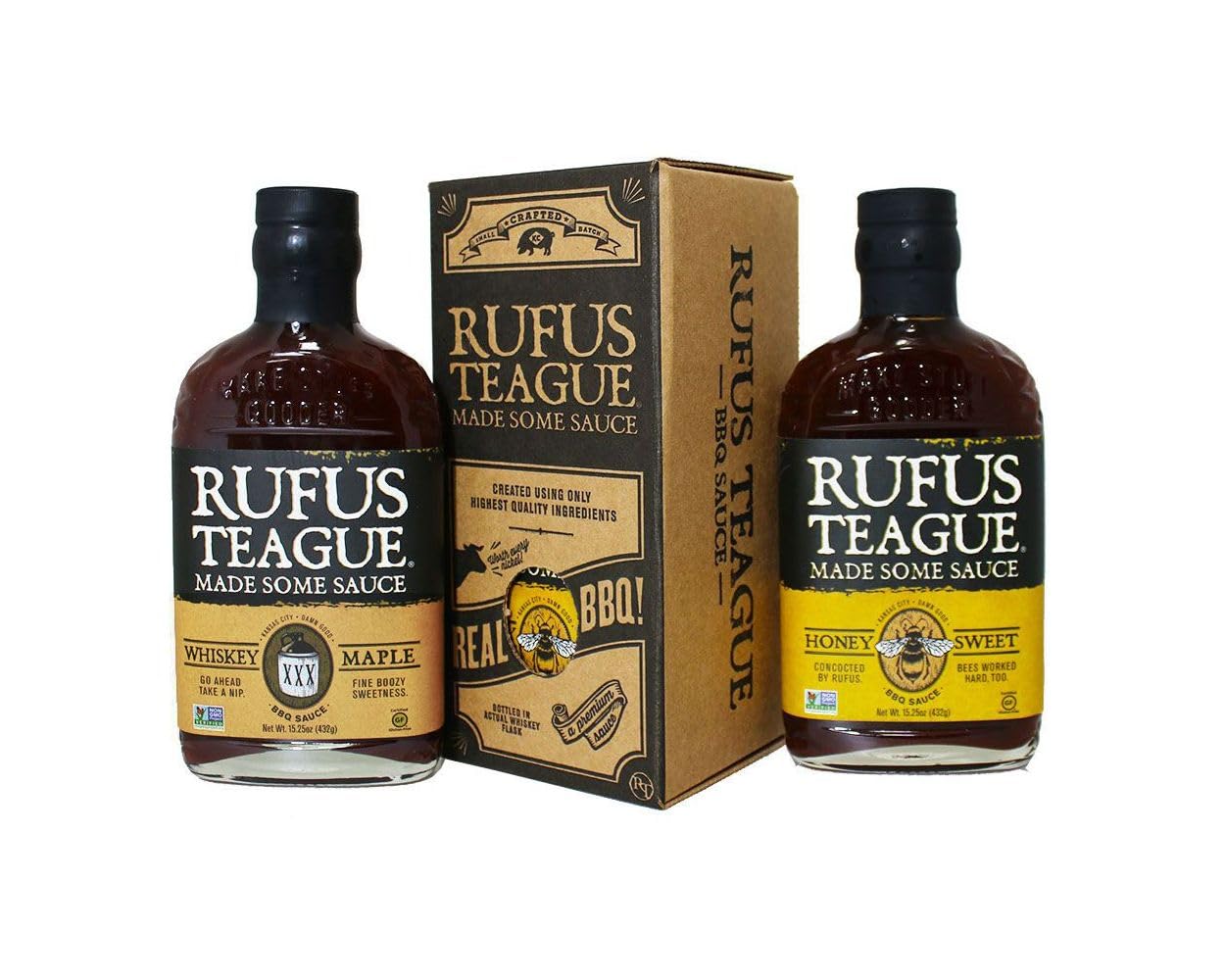 Rufus Teague Sauce BBQ Whiskey Maple 432g – Sauce barbecue sucrée-fumée au sirop d’érable & whiskey – Pour ribs, burgers & BBQ – Cadeau homme gourmet - 5