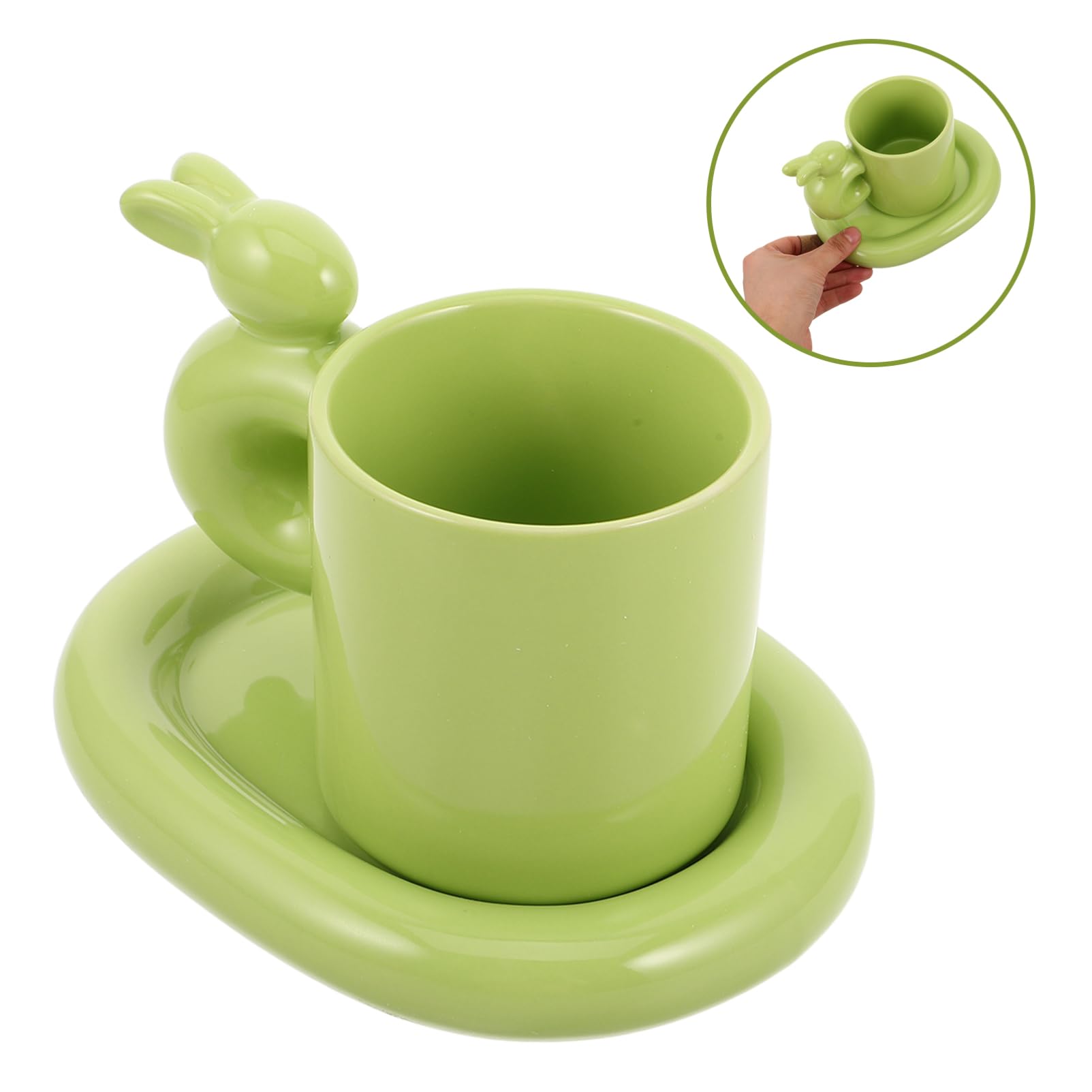 Garneck Set Di Tazze Carine Con Coniglietto Pasquale Tazza in Ceramica Con Piattino Tazza Da Caffè E Tè Novità Per La Famiglia Ragazzi E Ragazze Adulti
