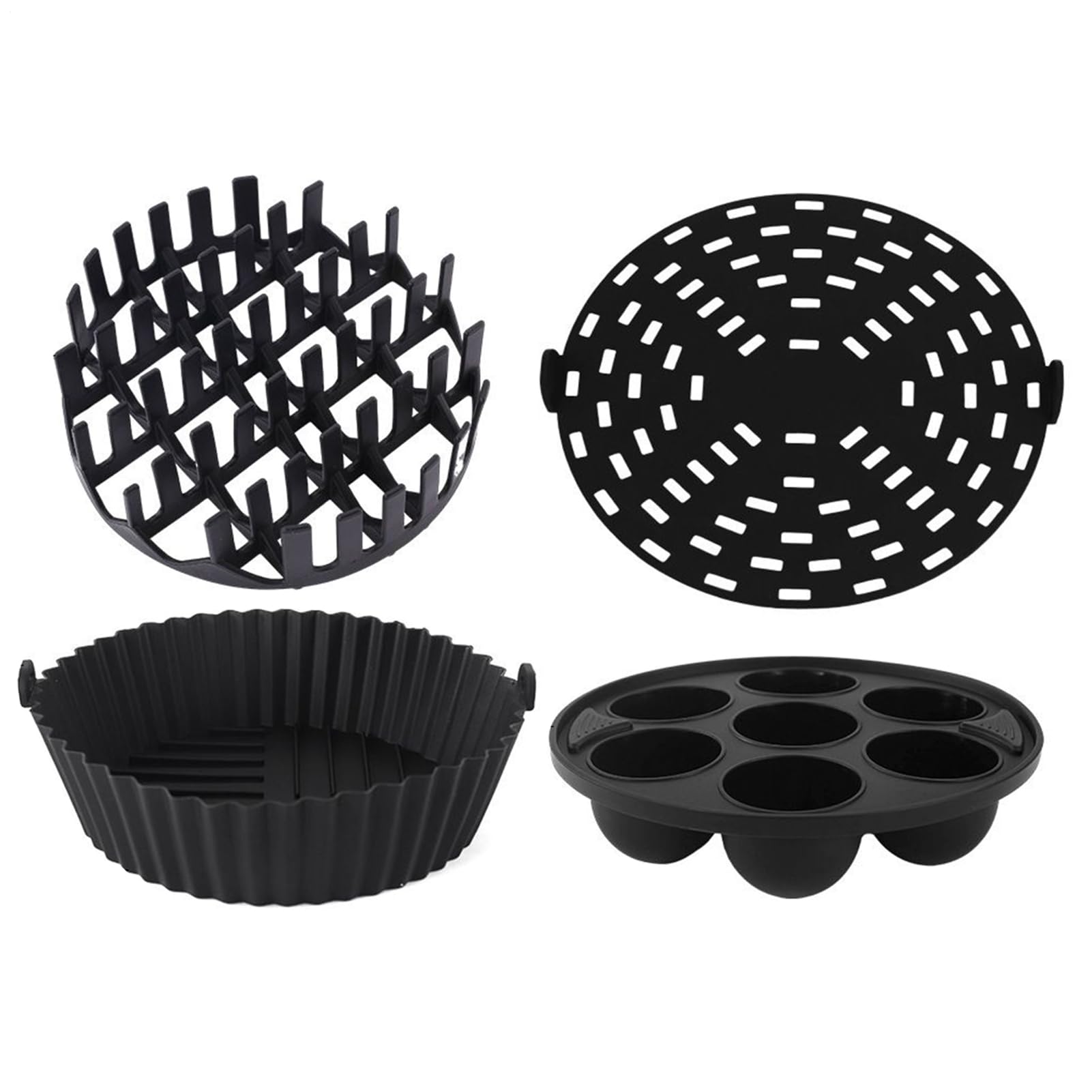 Tapis pour friteuse à air en silicone - Lot de 4 plateaux antiadhésifs pour cuisson au four