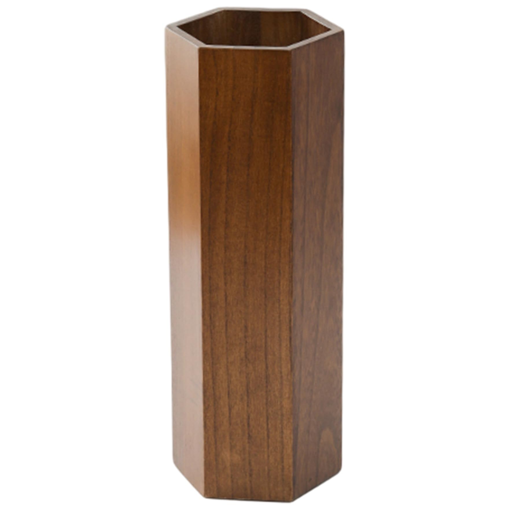 Portaombrelli per Ingresso, Secchiello per ombrelli in Legno da 7, 5x19 Pollici, Porta Bastoncini da Passeggio con canne esagonali Marroni Vintage per Ufficio Domestico