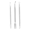 Cuticle Pusher Acetone/Gel/Nail Polish Remover Stainless Steel Professional 3pcs Set Cuticle Scraper Fingernails & Toenails Clean Manicure Tools Cuticle Care for Women&Girl,opove CP-3 (Rainbow Color)