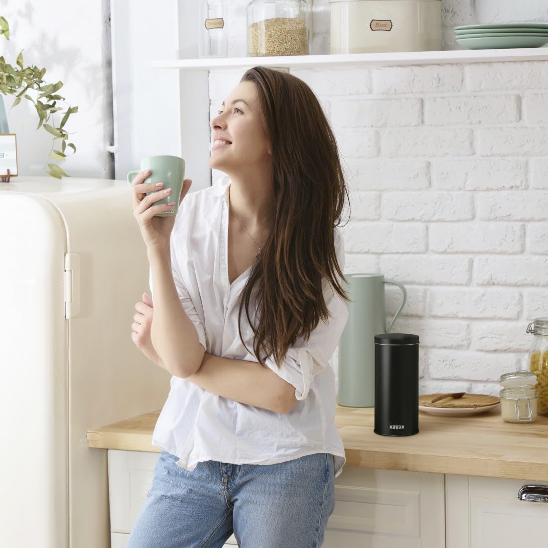XAVAX Edelstahldose mit Schaufel für 1kg Kaffeebohnen