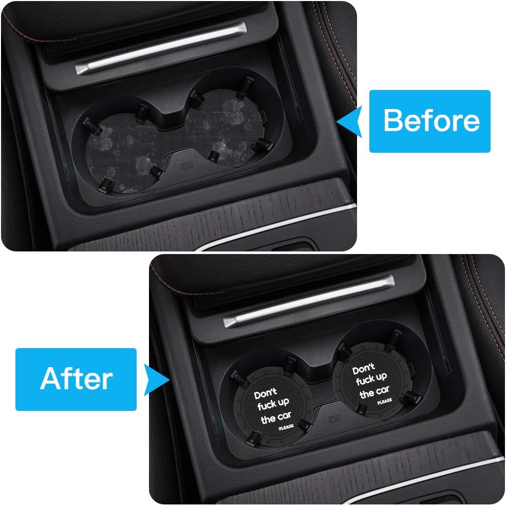 2.75 Inch Cup Holder Insert Coaster,4 PCS Travel Auto Cup Holder Coasters Car Interior Accessories Durable Anti Slip Silicone Cup Holders?Black