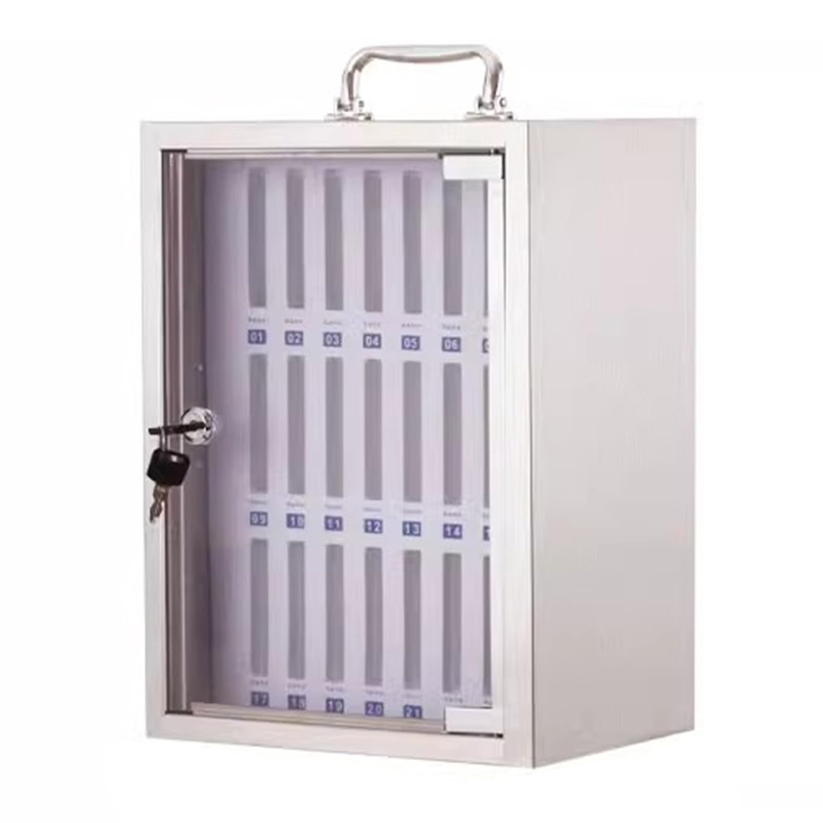 Scatola Portaoggetti Per Telefono Cellulare, Phone Locker， Scomparti in Schiuma EPE Ispessita Con Serratura a Chiave Sicura, Adatto for Scuole e Aziende(27.5 * 19 * 37cm)