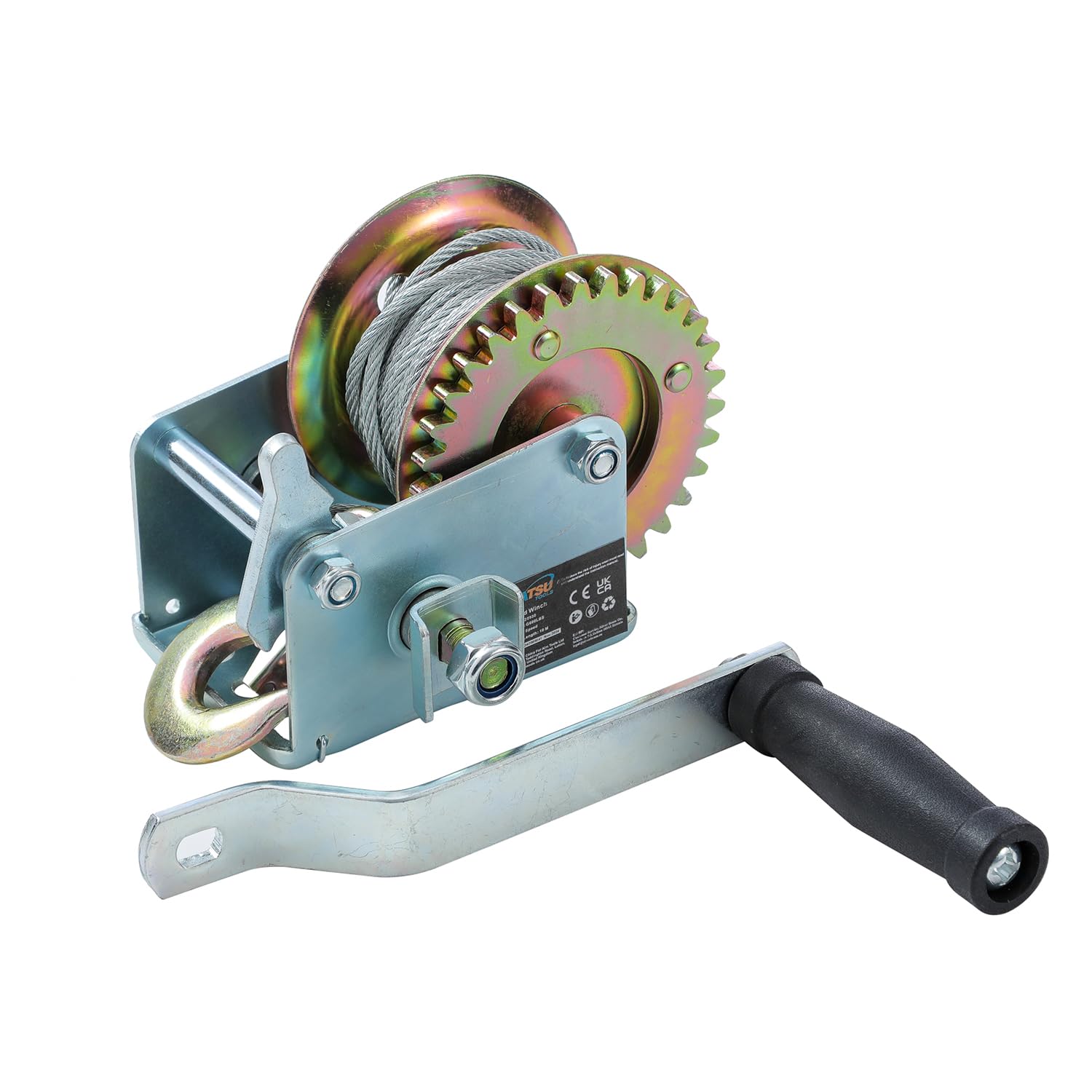 KATSU Tools Cabrestante Manual 600lbs 270kg con Cable de Acero de 10m, para Remolques de Coche, Barco, Camión y Recuperación de Emergencias para SUV ATV UTV 325930