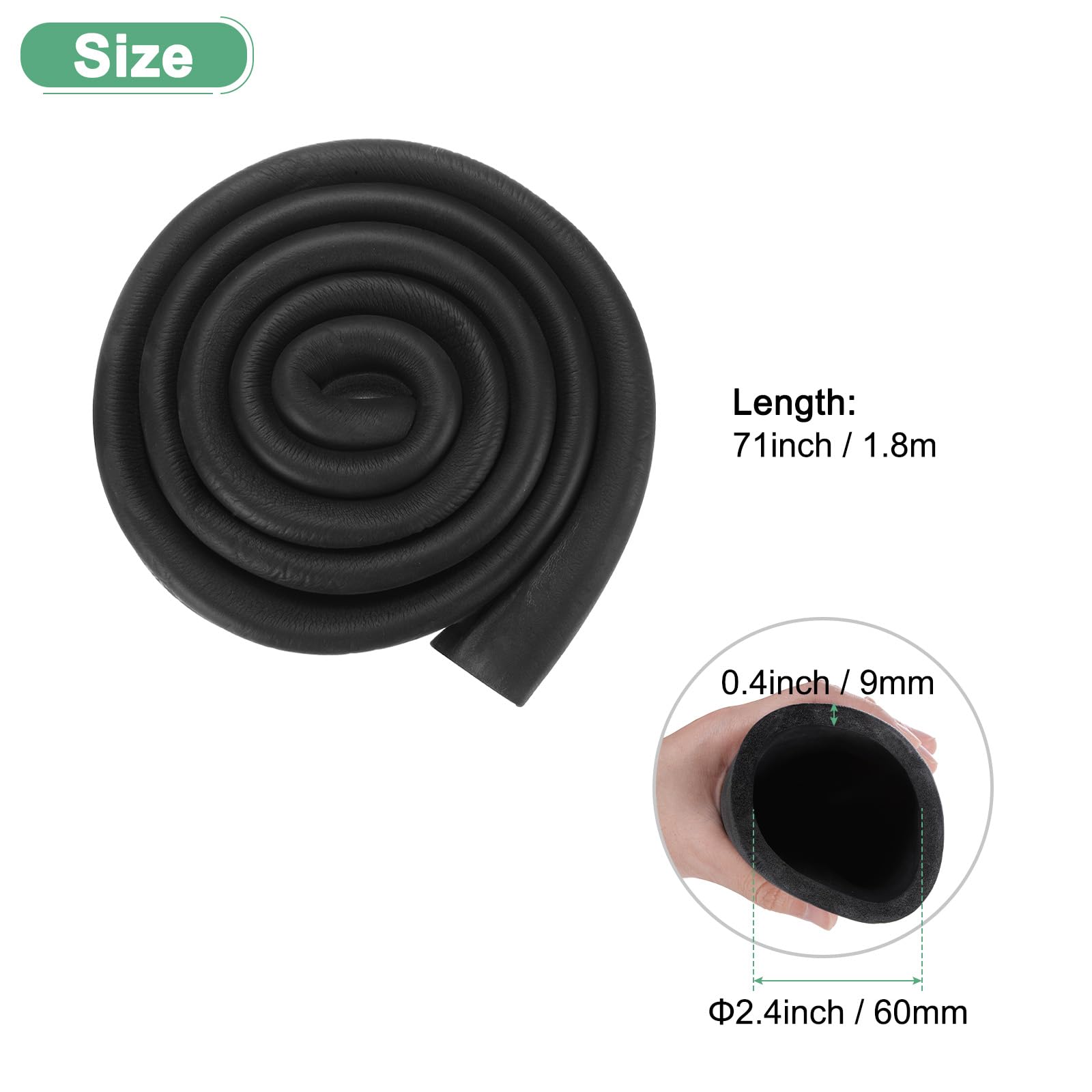 M METERXITY Pipe Insulation Foam Tube, 2-3/8"(60mm) ID x 6Ft Pipe Cover Wrap Roll - Image 3