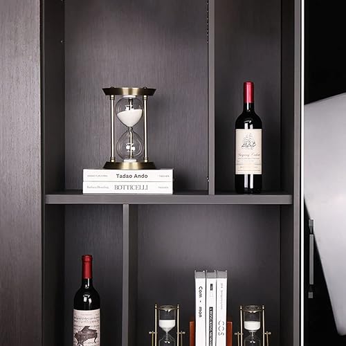 Miniatura 7 de Temporizador de reloj de arena, temporizador de reloj de arena de 15 minutos, temporizador de reloj de arena de metal de arena blanca en relieve,