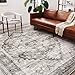 CHAMPLANT Area Rug 6'x9' Deep Khaki Washable Vintage Traditional Floor Cover Thin Retro Kitchen Indoor Distressed Non Slip Carpet for Living Room Bedroom Dining Room