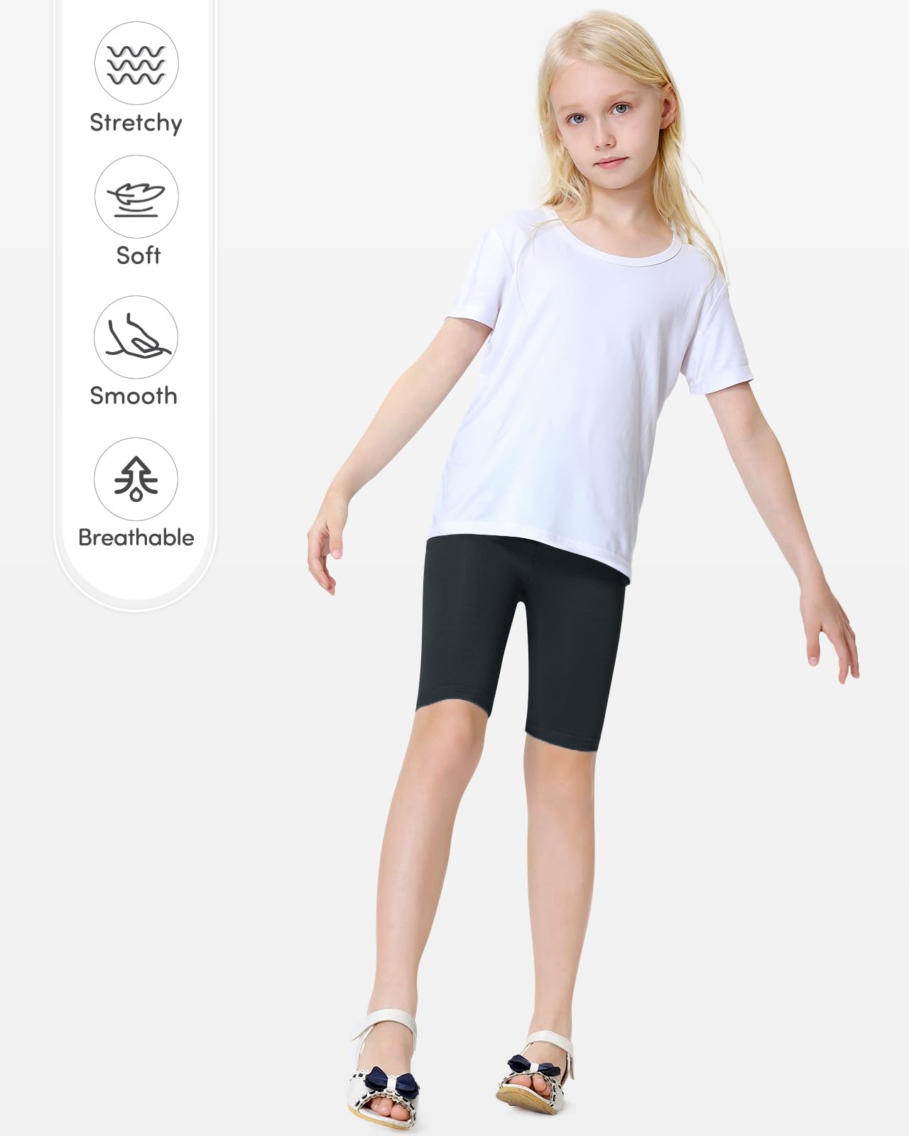 Domee Dziewczęce legginsy krótkie spodnie rowerowe letnie 4-pak