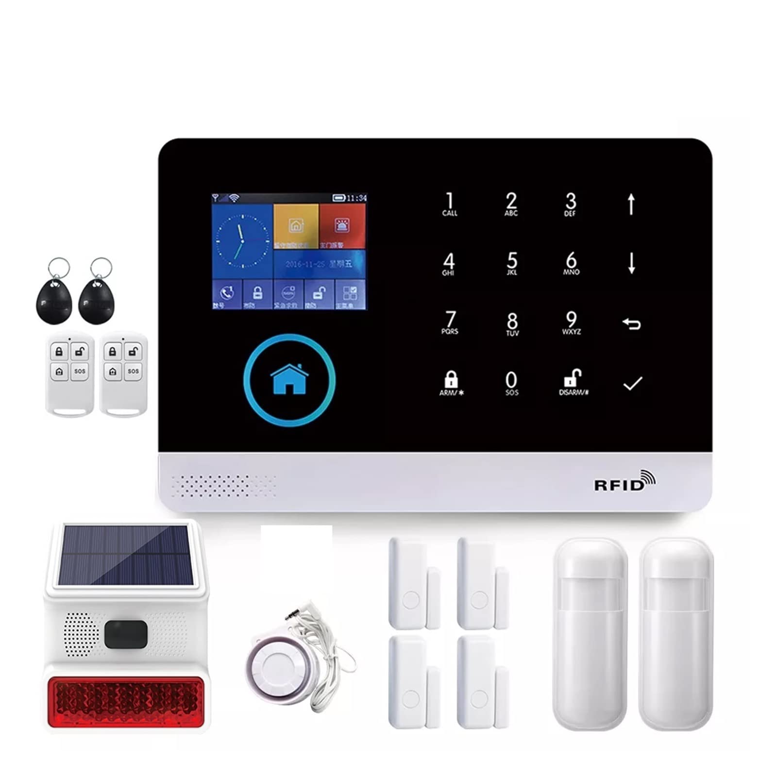 CUDTAPI Smart Home GSM Alarm System For With Motion Sensor Wireless Siren Night Vision IP Camera Tuya(K-103.)